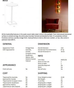 Arteriors Home Otelia Accent Table Vintage Brass 14 Arteriors Home Otelia Accent Table Vintage Brass