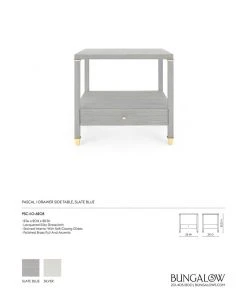 Bungalow 5 New Arrivals Pascal 1 Drawer Side Table Slate Blue 16 Bungalow 5 New Arrivals Pascal 1 Drawer Side Table Slate Blue