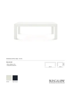 Bungalow 5 Parsons Coffee Table White New Arrivals