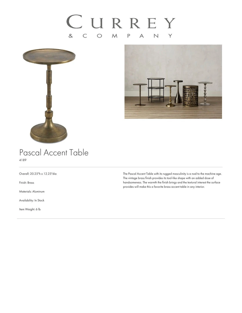 Currey And Company New Arrivals Pascal Accent Table 6 Currey And Company New Arrivals Pascal Accent Table