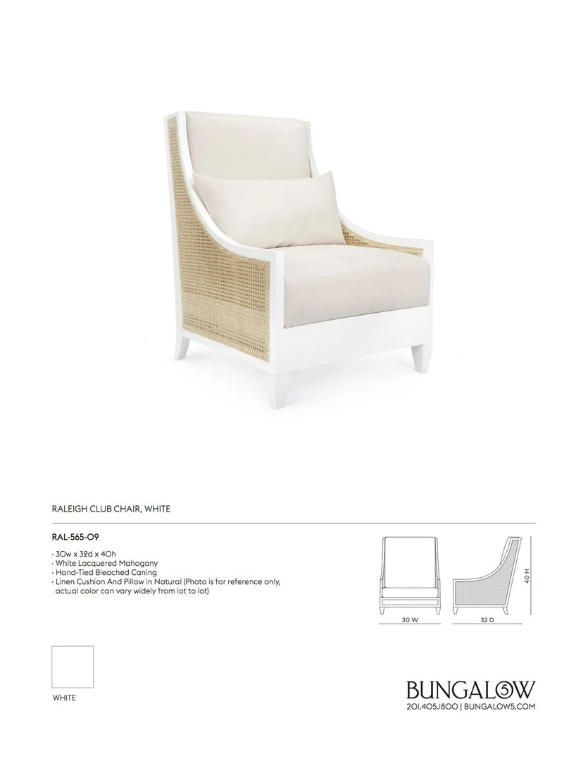 Bungalow 5 Raleigh Club Chair White 6 Bungalow 5 Raleigh Club Chair White