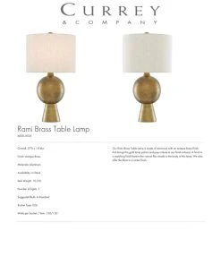 Currey And Company Rami Brass Table Lamp 9 Currey And Company Rami Brass Table Lamp