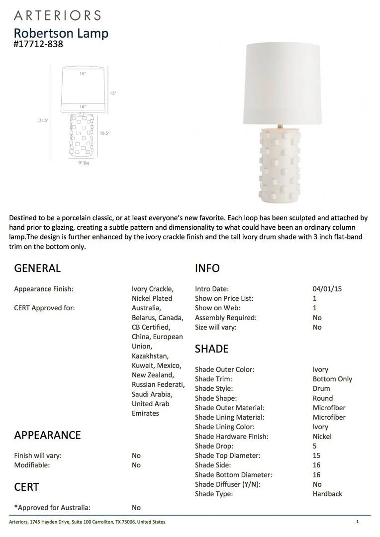 Arteriors Home New Arrivals Robertson Table Lamp 8 Arteriors Home New Arrivals Robertson Table Lamp