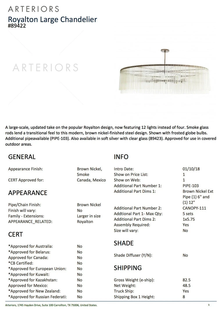 Arteriors Home Royalton Large Chandelier Brown Nickel New Arrivals 5 Arteriors Home Royalton Large Chandelier Brown Nickel New Arrivals