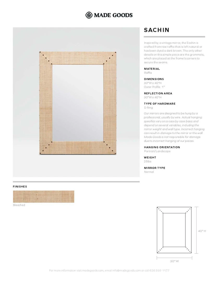 Made Goods New Arrivals Sachin Mirror Natural Bleached Raffia 5 Made Goods New Arrivals Sachin Mirror Natural Bleached Raffia