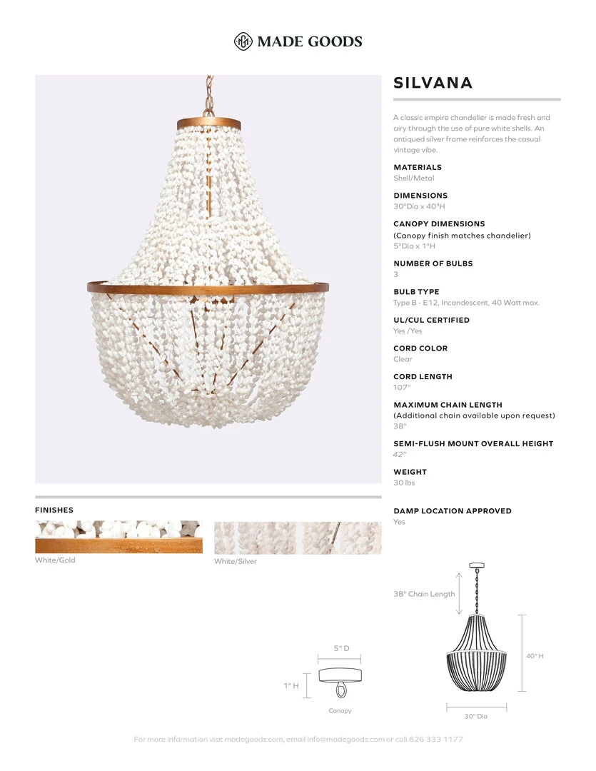 Made Goods Silvana Chandelier Silver New Arrivals 7 Made Goods Silvana Chandelier Silver New Arrivals