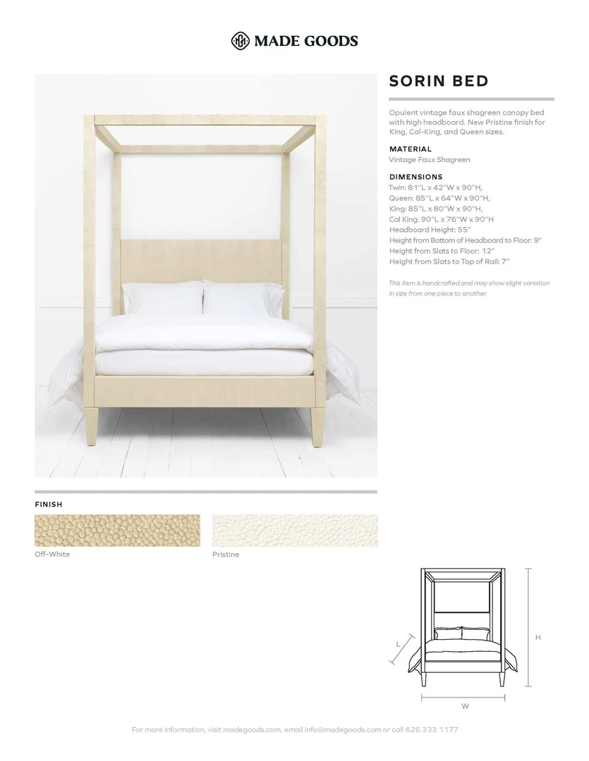 Made Goods Sorin Bed Off White Faux Shagreen New Arrivals 6 Made Goods Sorin Bed Off White Faux Shagreen New Arrivals
