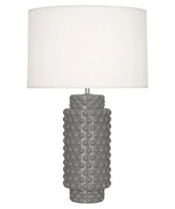 Robert Abbey New Arrivals Dolly Smoky Taupe Table Lamp White Shade