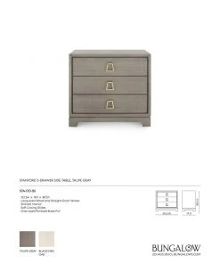 Bungalow 5 Stanford 3 Drawer Side Table Taupe Gray 11 Bungalow 5 Stanford 3 Drawer Side Table Taupe Gray