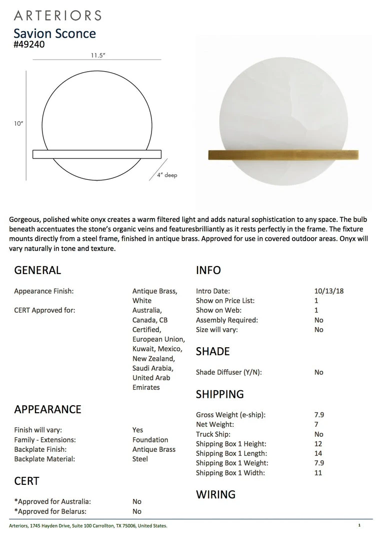 Arteriors Home New Arrivals Savion Sconce Antique Brass 12 Arteriors Home New Arrivals Savion Sconce Antique Brass