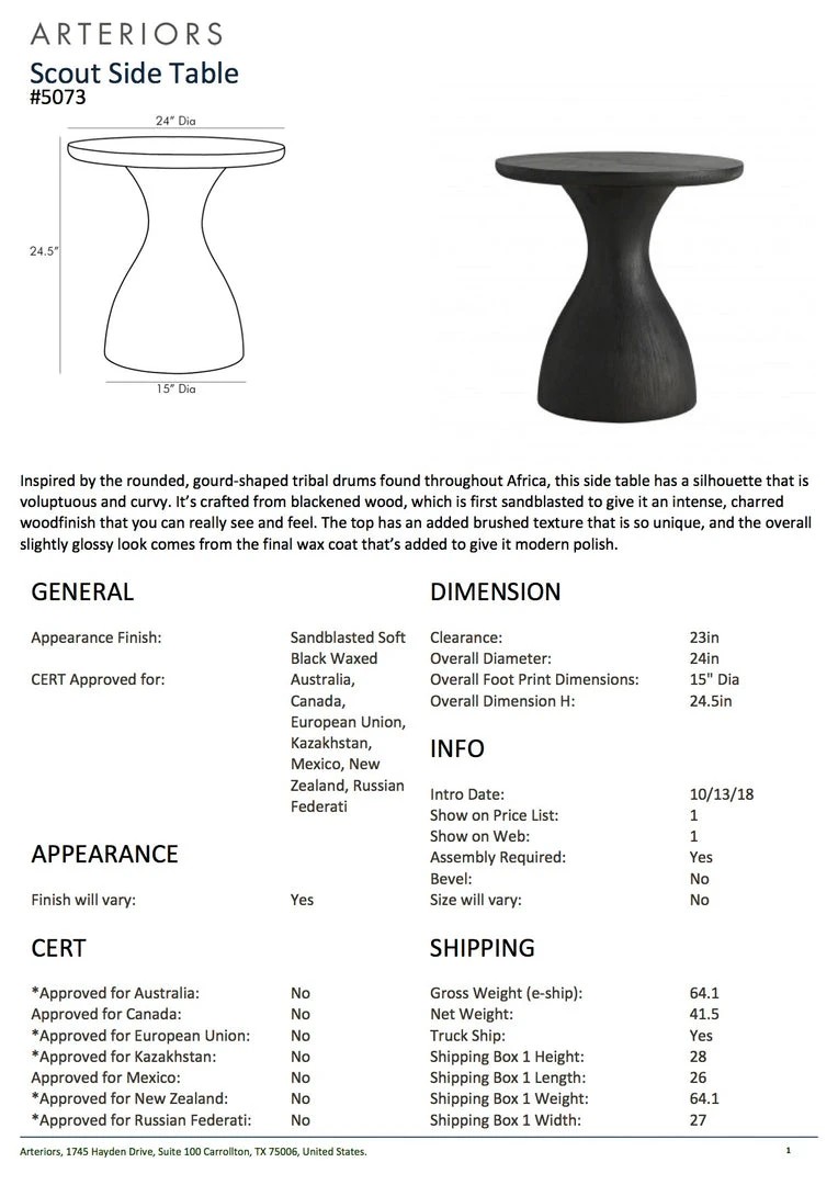 Arteriors Home New Arrivals Scout Side Table 7 Arteriors Home New Arrivals Scout Side Table