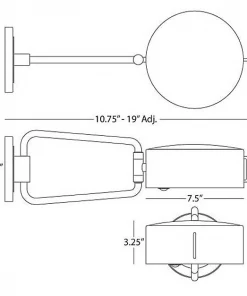 Robert Abbey Simon Swing Arm Wall Sconce Antique Brass New Arrivals
