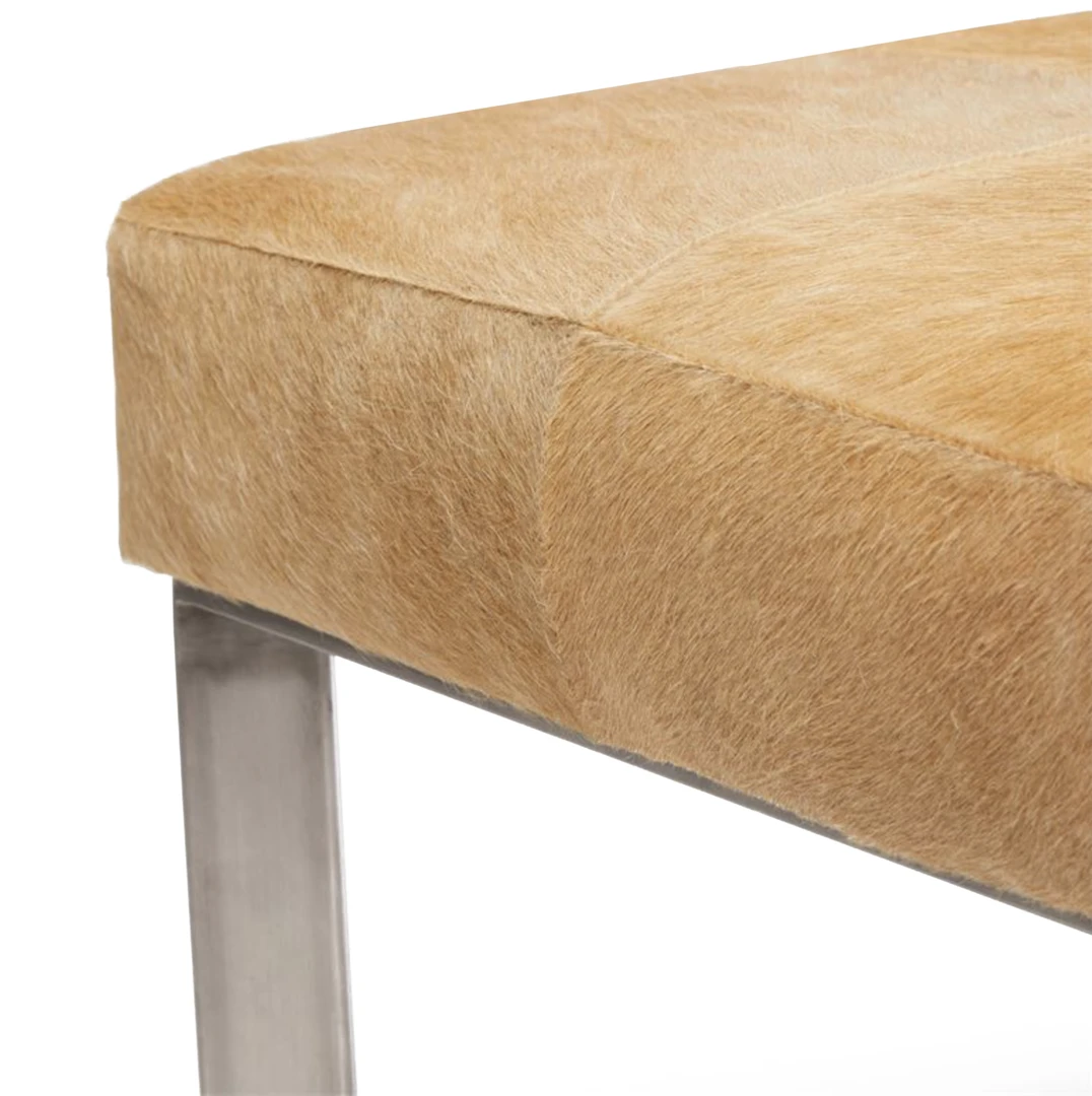 Made Goods Roger Double Bench Beige Hide With Silver Metal Base New Arrivals 5 Made Goods Roger Double Bench Beige Hide With Silver Metal Base New Arrivals