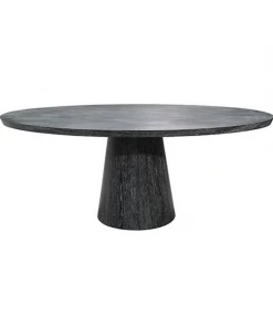 Worlds Away Jefferson Oval Dining Table Black Cerused Oak New Arrivals
