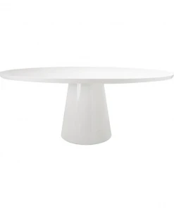 Worlds Away Jefferson Oval Dining Table White Lacquer