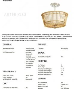 Arteriors Home Sea Island Flushmount 16 Arteriors Home Sea Island Flushmount