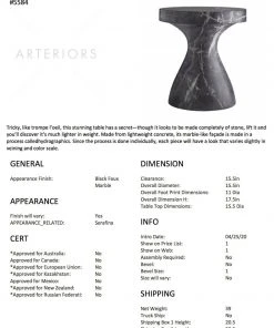 Arteriors Home Serafina Small Accent Table Faux Black Marble New Arrivals 15 Arteriors Home Serafina Small Accent Table Faux Black Marble New Arrivals