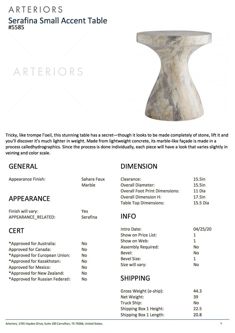 Arteriors Home New Arrivals Serafina Small Accent Table Sahara Arteriors Home New Arrivals Serafina Small Accent Table Sahara