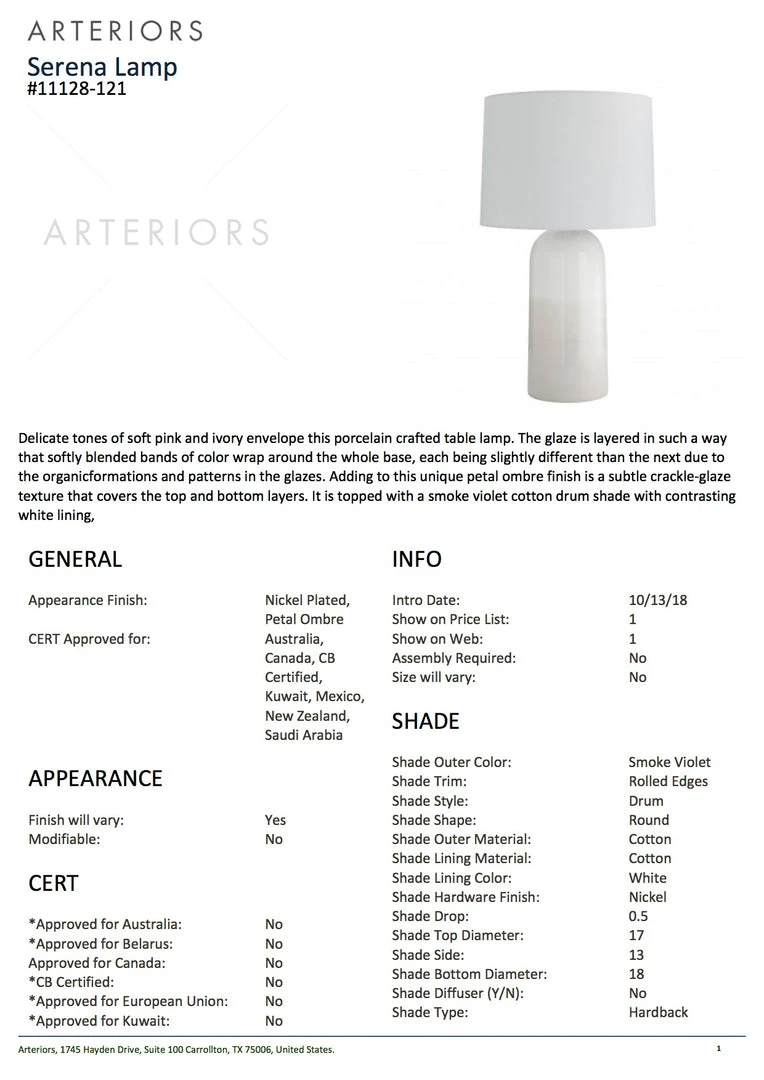 Arteriors Home Serena Lamp New Arrivals 7 Arteriors Home Serena Lamp New Arrivals