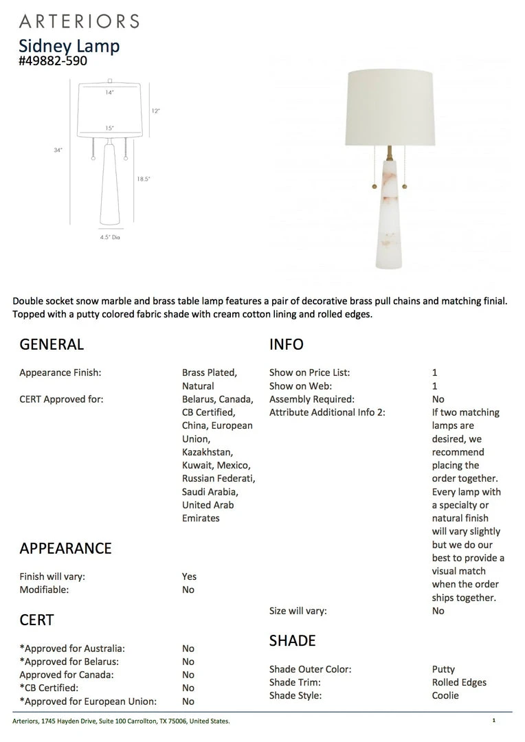 Arteriors Home New Arrivals Sidney Table Lamp Arteriors Home New Arrivals Sidney Table Lamp