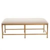 Studio A Quad Pod Bench Gold Leaf With Muslin Cushion New Arrivals 1 Studio A Quad Pod Bench Gold Leaf With Muslin Cushion New Arrivals