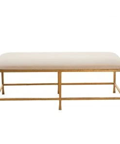 Studio A Quad Pod Bench Gold Leaf With Muslin Cushion New Arrivals