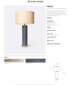 Made Goods Tavis Table Lamp Metallic Denim Faux Linen 11 Made Goods Tavis Table Lamp Metallic Denim Faux Linen