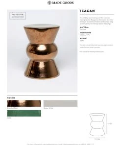 Made Goods Teagan Stool Crackled Gold New Arrivals