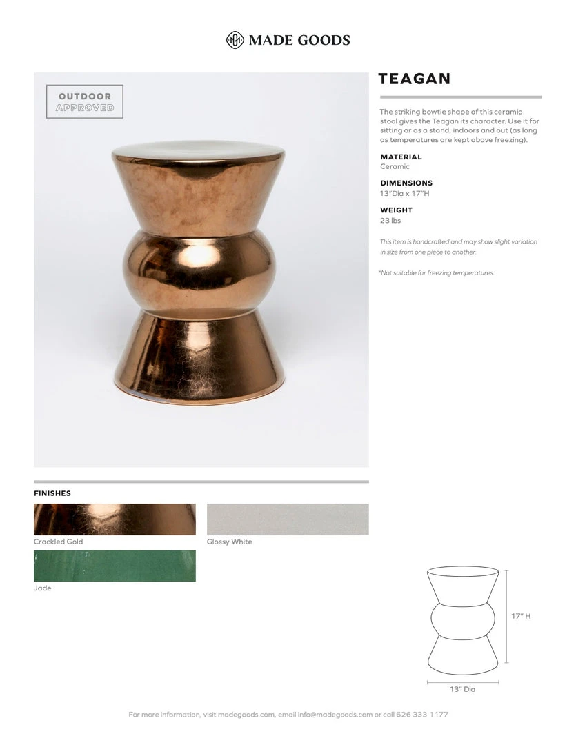 Made Goods Teagan Stool Crackled Gold New Arrivals 4 Made Goods Teagan Stool Crackled Gold New Arrivals