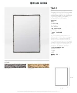 Made Goods New Arrivals Todd Mirror Antiqued Silver Metal
