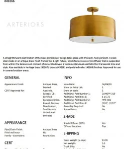 Arteriors Home New Arrivals Tarbell Semi Flush Antique Brass