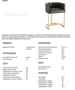 Arteriors Home Tatum Counter Stool Morel