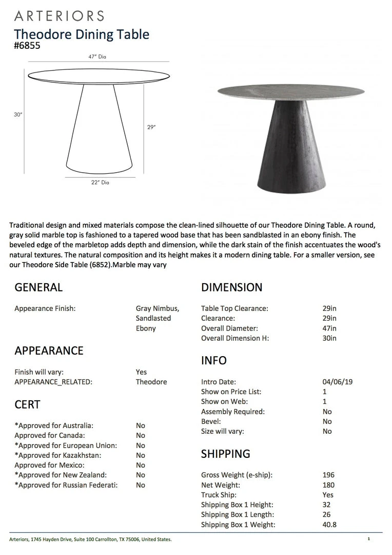 Arteriors Home Theodore Dining Table 8 Arteriors Home Theodore Dining Table