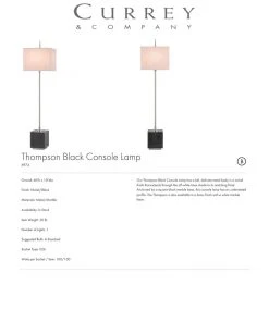 Currey And Company New Arrivals Thompson Console Lamp Black