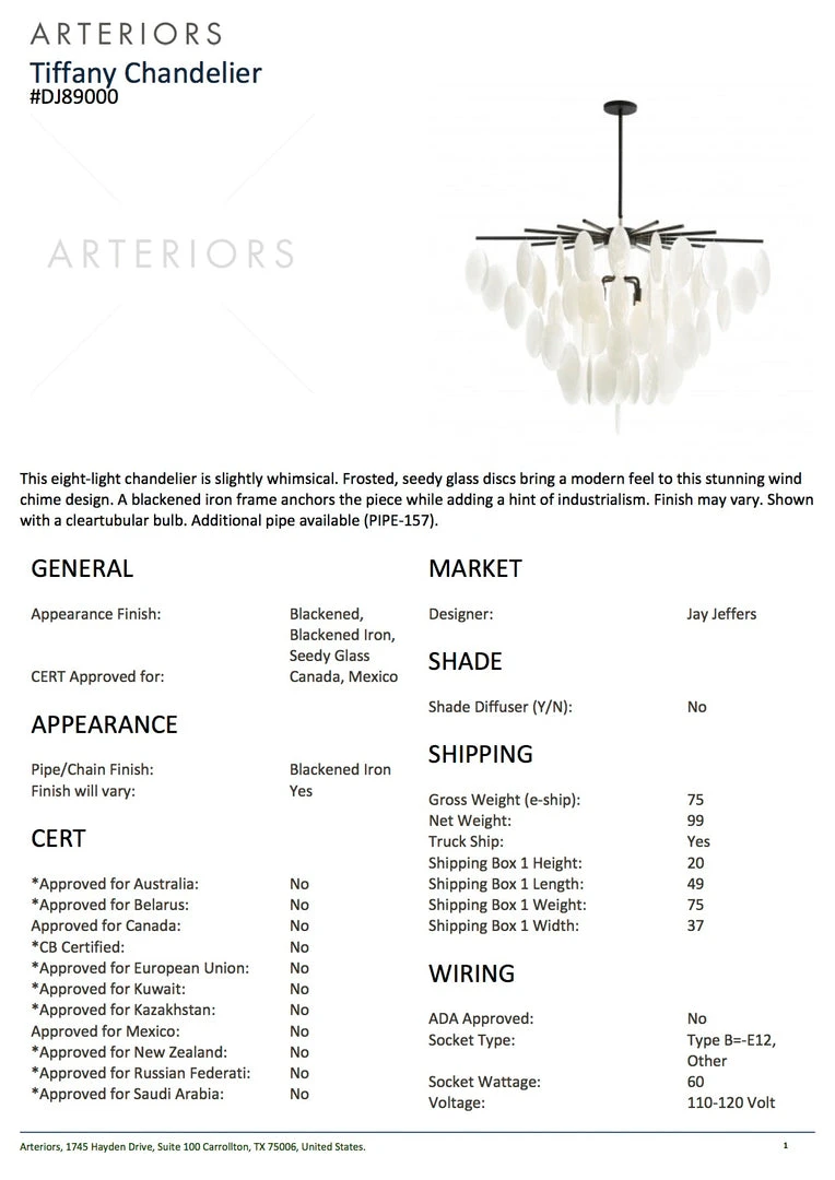 Arteriors Home Tiffany Chandelier 7 Arteriors Home Tiffany Chandelier