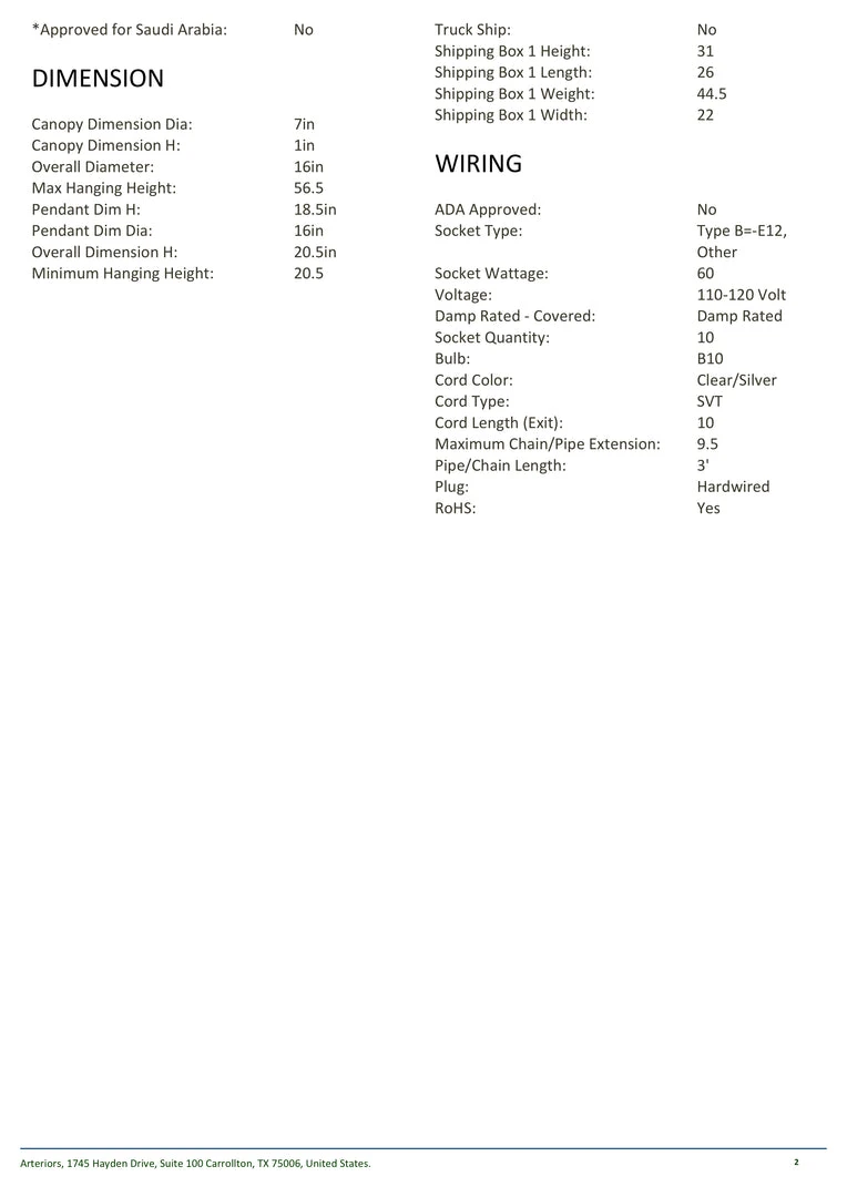 Arteriors Home Tomlin Pendant 8 Arteriors Home Tomlin Pendant