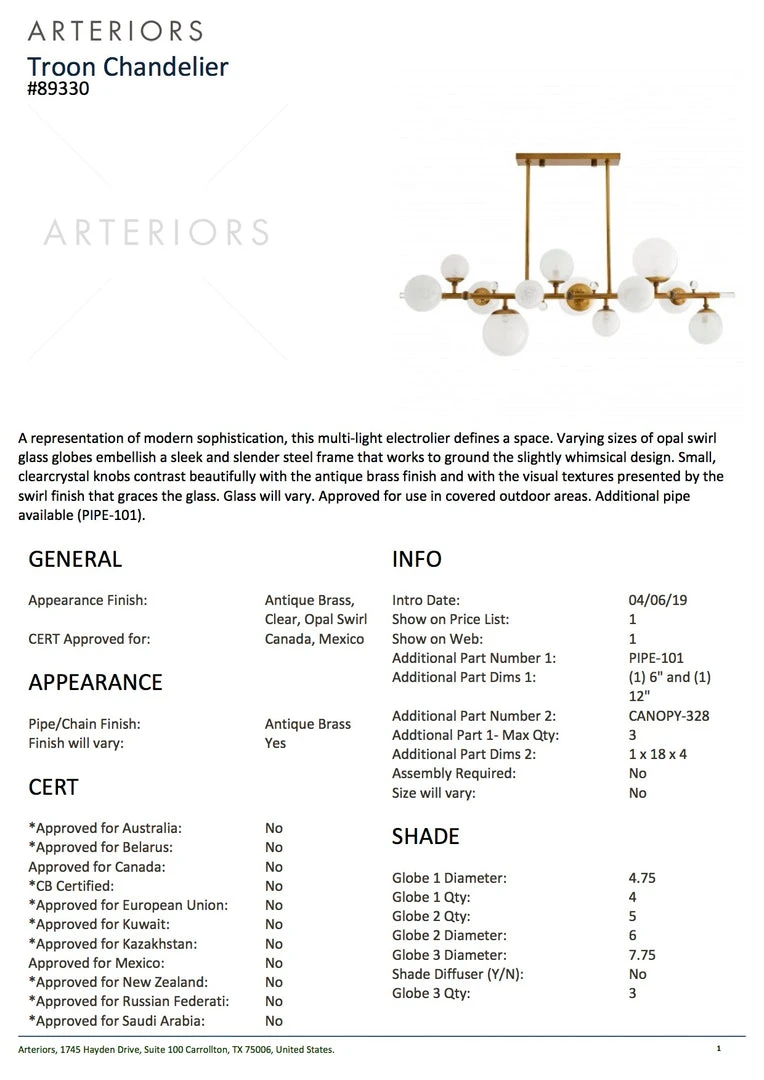 Arteriors Home New Arrivals Troon Chandelier Antique Brass 7 Arteriors Home New Arrivals Troon Chandelier Antique Brass