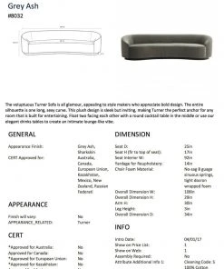 Arteriors Home Turner Sofa Sharkskin Velvet Grey Ash 14 Arteriors Home Turner Sofa Sharkskin Velvet Grey Ash