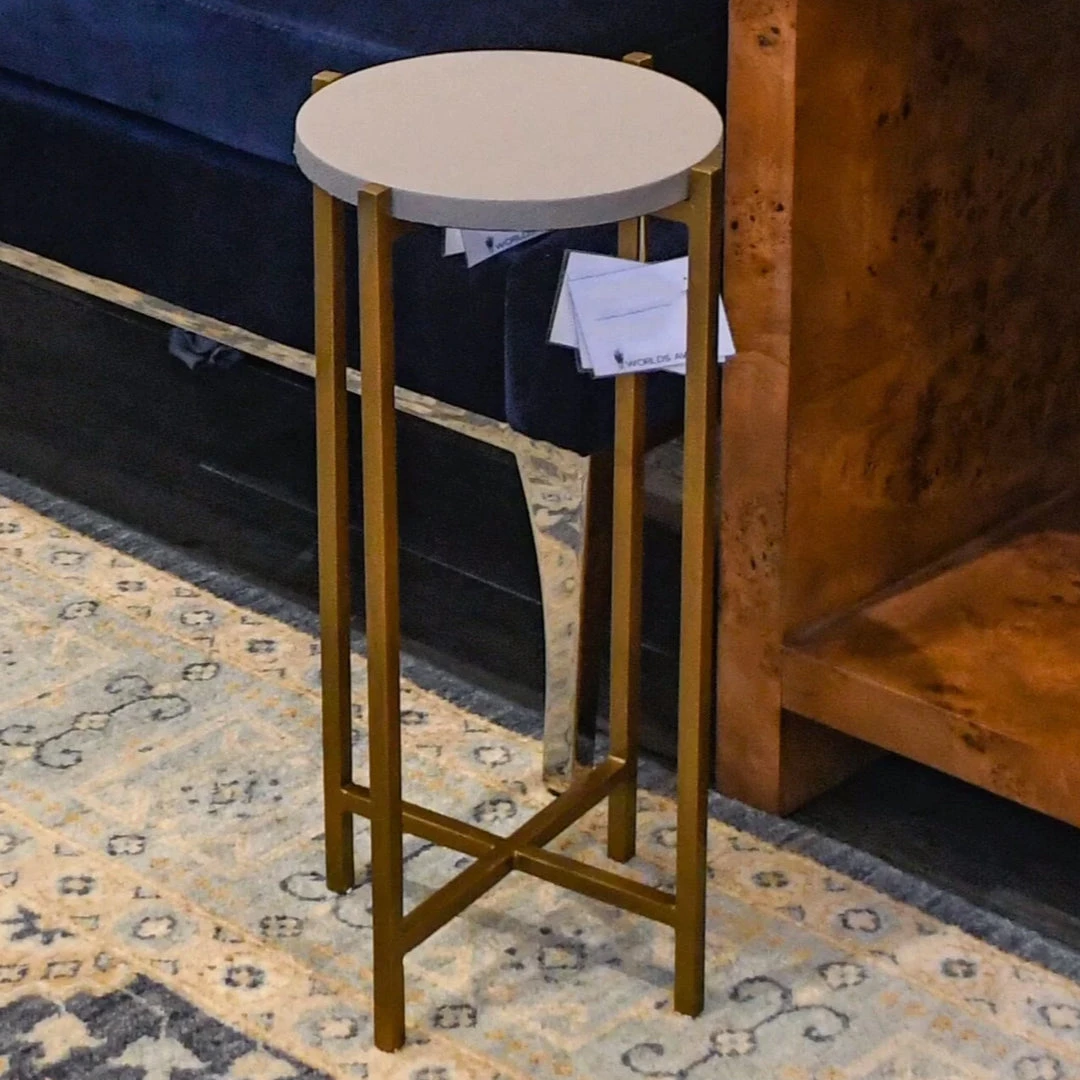 Worlds Away Fitz Cigar Table Antique Brass And Grey Faux Shagreen New Arrivals 6 Worlds Away Fitz Cigar Table Antique Brass And Grey Faux Shagreen New Arrivals