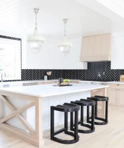 Noir Saddle Counter Stool Hand Rubbed Black