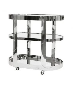 Worlds Away Hugh Bar Cart Nickel New Arrivals