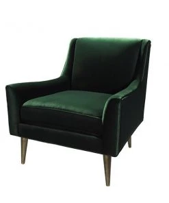 Worlds Away New Arrivals Wrenn Chair Green Velvet And Brass