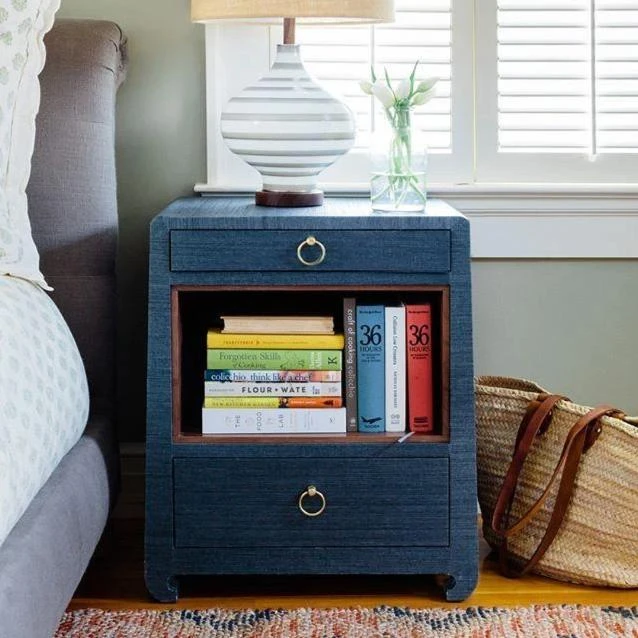 Bungalow 5 New Arrivals Ming 2 Drawer Side Table Navy Blue 4 Bungalow 5 New Arrivals Ming 2 Drawer Side Table Navy Blue