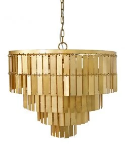 Worlds Away Priscilla Chandelier Gold Leaf