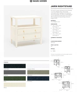 Made Goods Jarin Double Nightstand Graphite Faux Belgian Linen