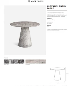 Made Goods Giovanni Entry Table Black Swirl Lacquered Resin