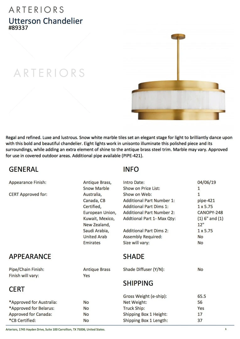 Arteriors Home New Arrivals Utterson Chandelier 7 Arteriors Home New Arrivals Utterson Chandelier
