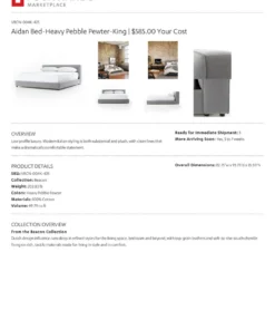 Four Hands Aidan Bed Pebble Pewter