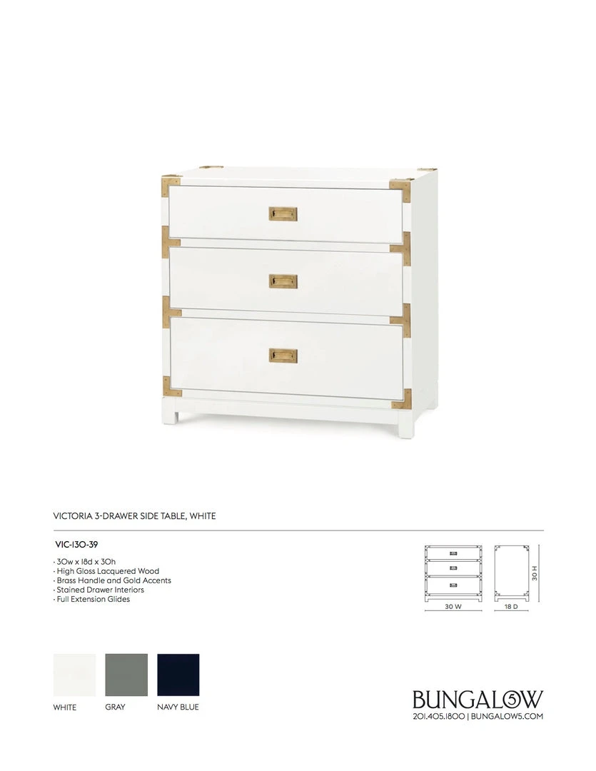 Bungalow 5 Victoria Side Table White 5 Bungalow 5 Victoria Side Table White