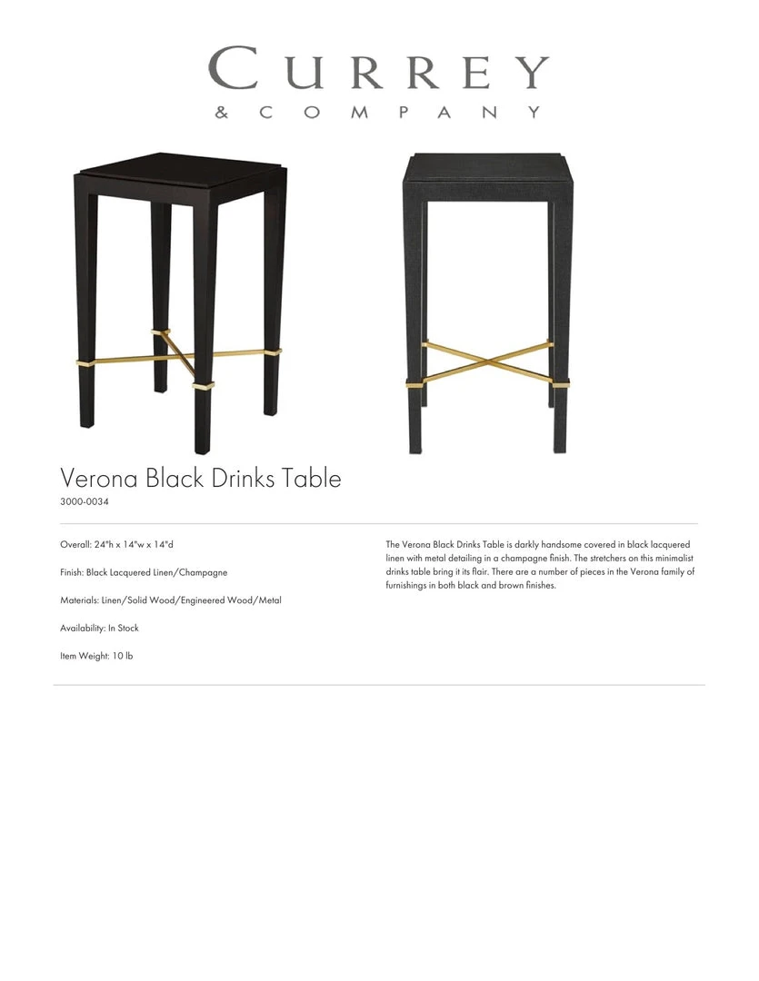 Currey And Company New Arrivals Verona Drinks Table 6 Currey And Company New Arrivals Verona Drinks Table